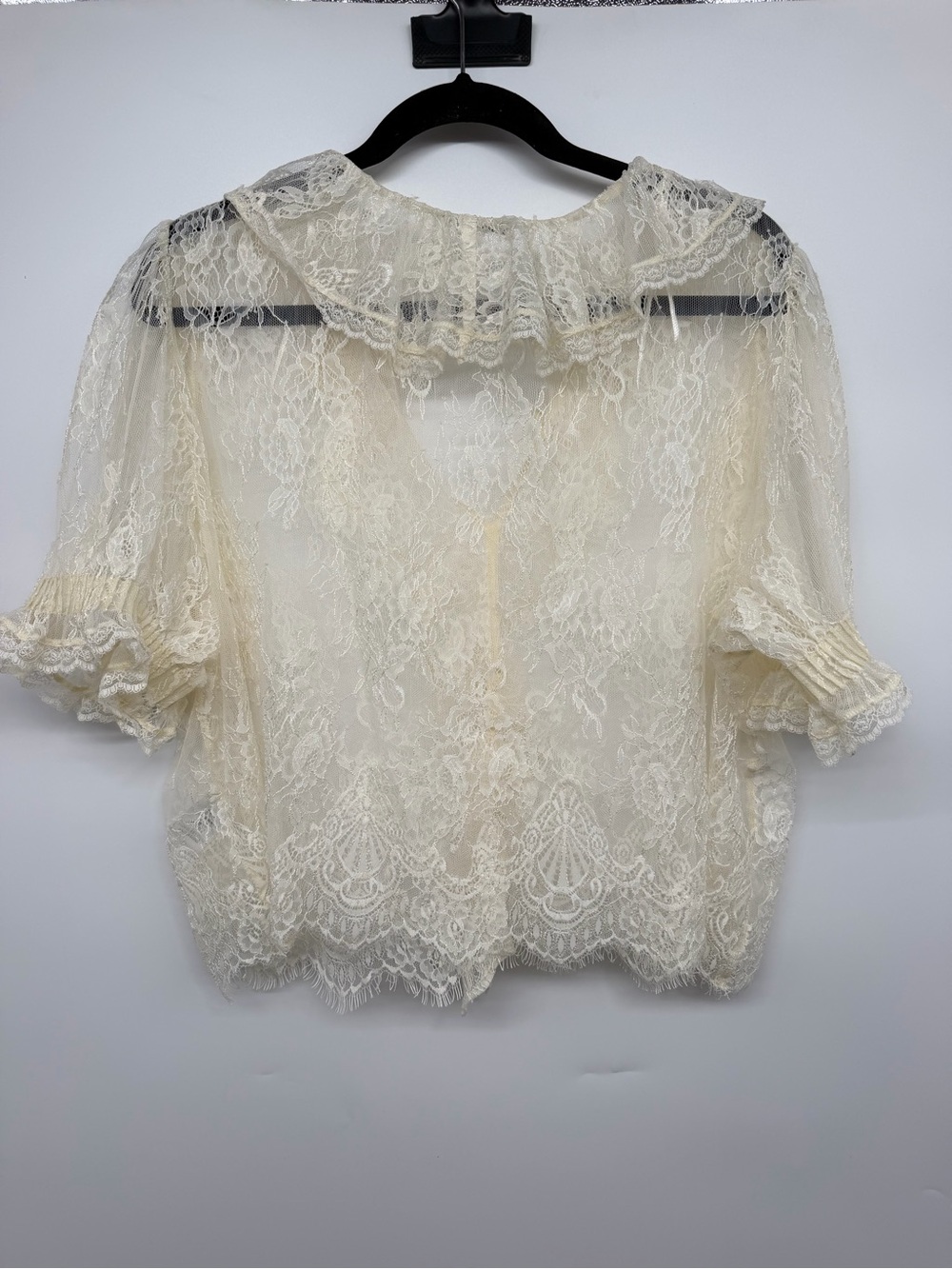 Ivory Lace Ruffle-Trim Blouse - Picture 5 of 5